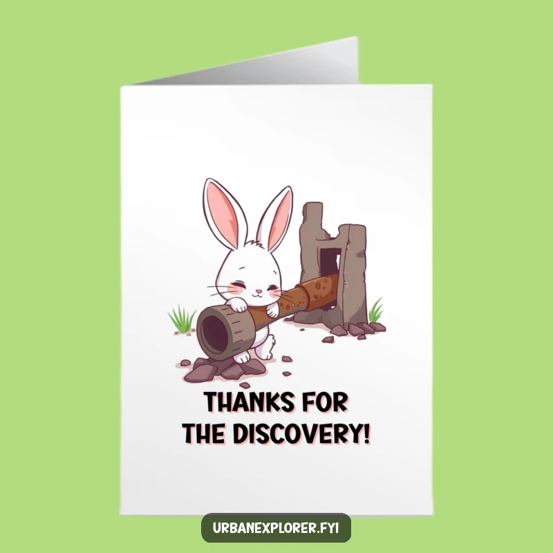 Free Printable Thank You Card: Bunny's Curiosity, Perfect Print at Home Gift