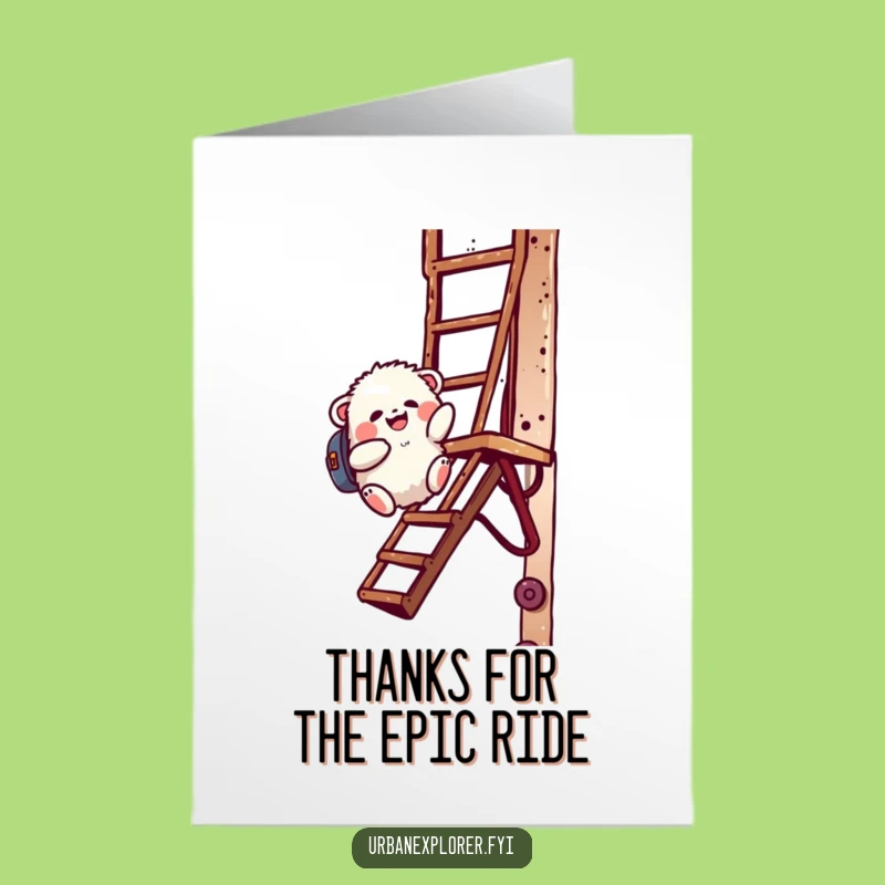Free Printable Thank You Card: Grateful Fluffy Creature Sliding Downloadable Gift