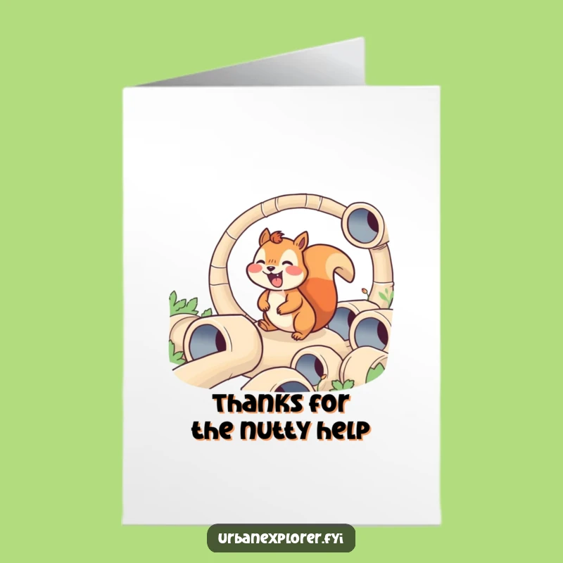 Free Printable Thank You Card: Squirrel's Gratitude Maze Downloadable DIY Gift