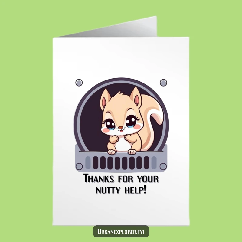 Free Printable Kawaii Squirrel Thank You Card - Witty Downloadable Gift Expressing Gratitude