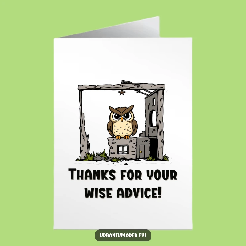 Free Printable Thank You Card: Goofy Owl's Thanks, a Humorous Gesture!