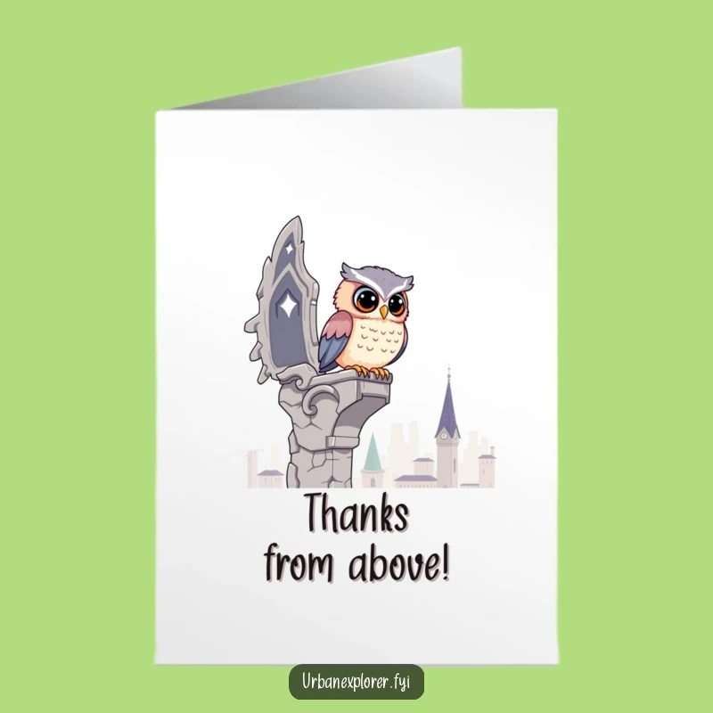 Free Printable Thank You Card: Owl's Wise View - Downloadable Gift