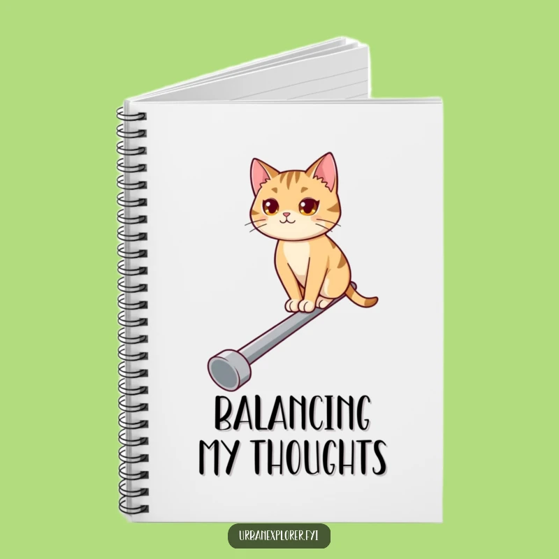 Funny Cat Balancing Notebook: Jot Down Ideas with a Determined Feline