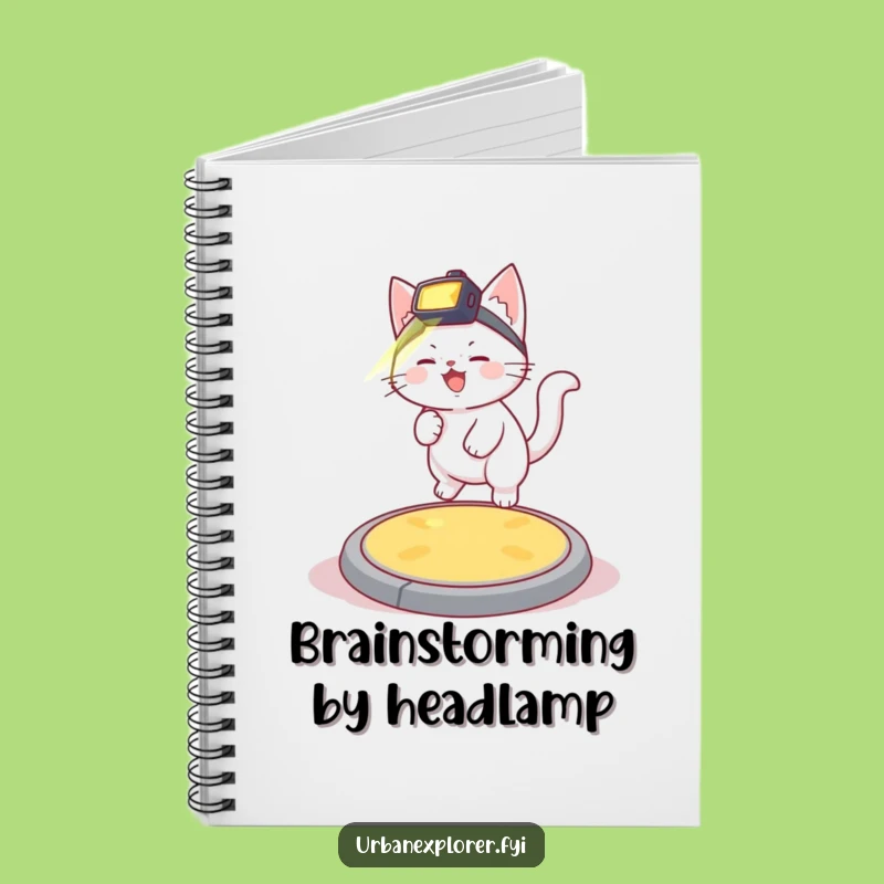 Funny Kitten Headlamp Notebook: Jot Down Adventures with a Giggling Explorer!
