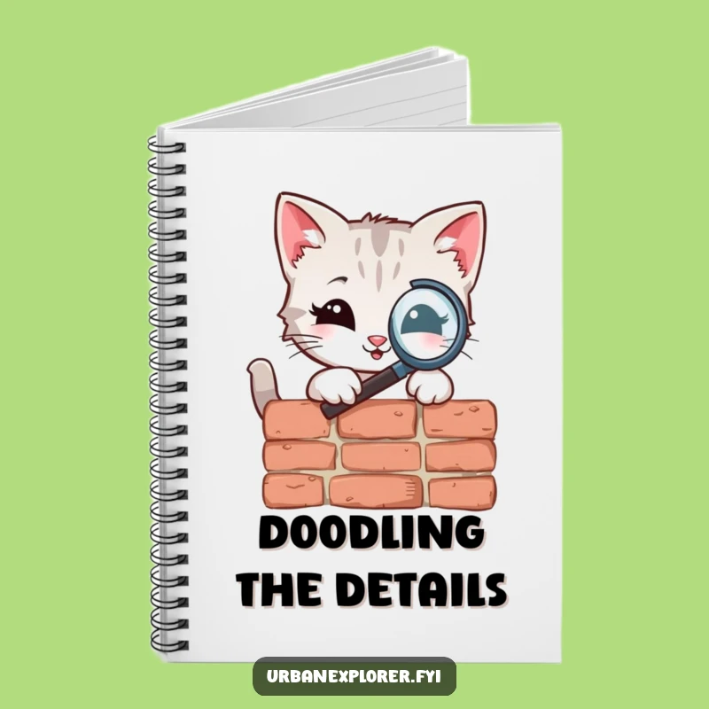 Funny Kitten Magnifying Glass Notebook: Jot Down Your Findings Gift