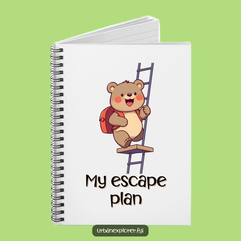 Funny Bear Fire Escape Notebook - Hilarious Adventure Journal