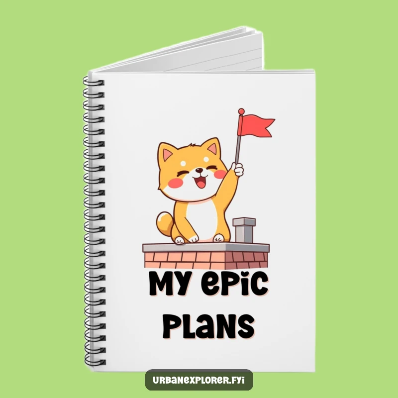 Funny Shiba Inu Flag Notebook: Delighted Ideas on Rooftop Triumph, Great Funny Gift for Planners