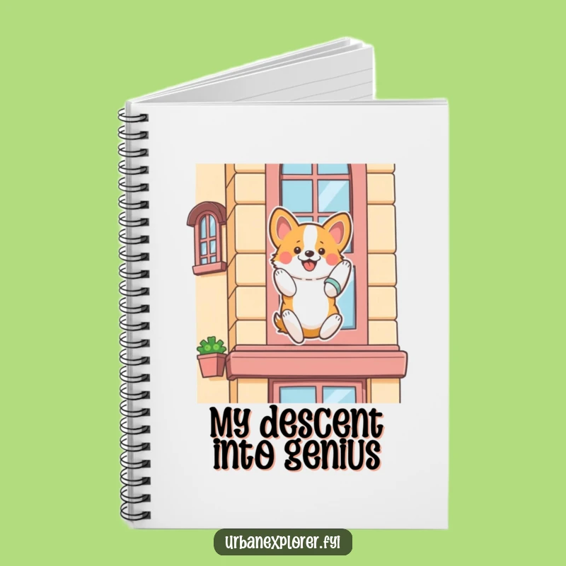 Funny Corgi Rappelling Notebook: Enthusiastic Descent for Notes