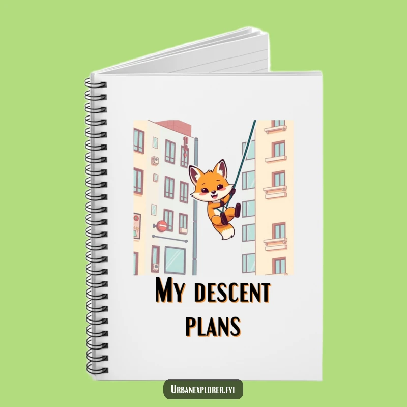 Funny Fox Rappel Notebook - Humorous Gift for Urban Planners