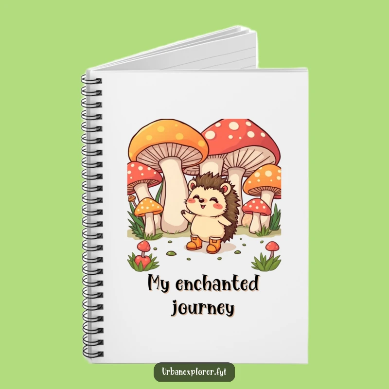 Funny Hedgehog Mushroom Notebook: Tiny Discoveries Capture, Perfect Funny Gift for Writers!