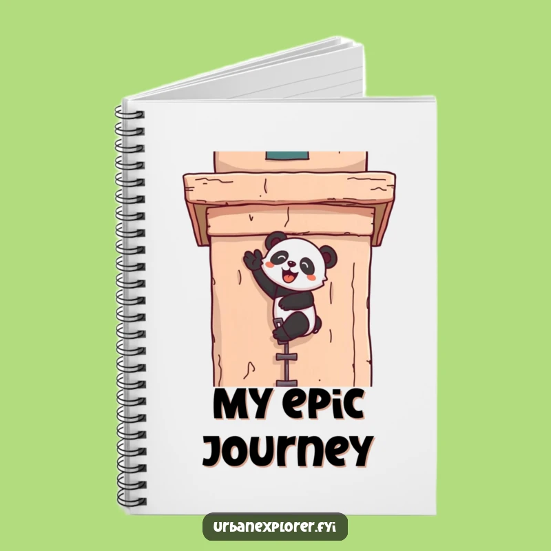 Funny Kawaii Panda Climber Notebook - Joyful Character Journal for Goals