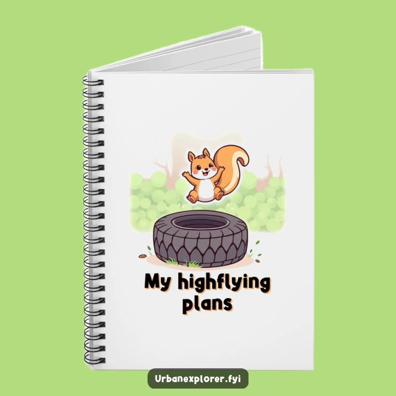 Funny Kawaii Squirrel Notebook: Energetic Tire Leap Journal, Perfect Funny Gift