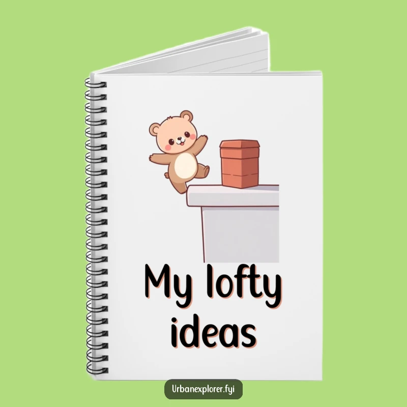 Funny Kawaii Bear Notebook: Cute Rooftop Balance Journal, Perfect Funny Gift