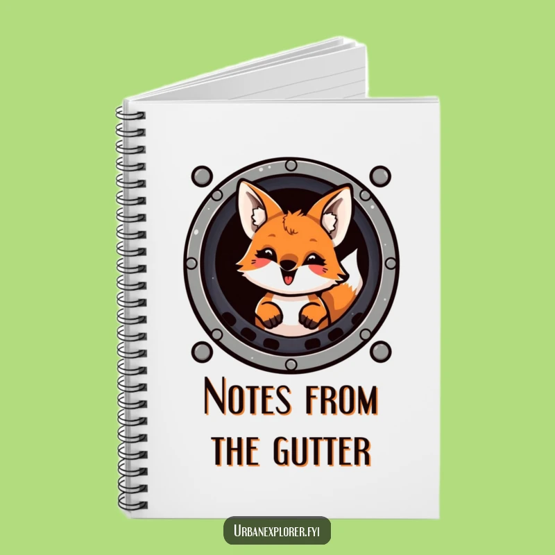 Funny Fox Sewer Grate Notebook - Joke-Filled Journal Gift Idea