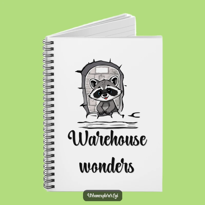 Funny Raccoon Warehouse Journal - Log Your Curious Discoveries