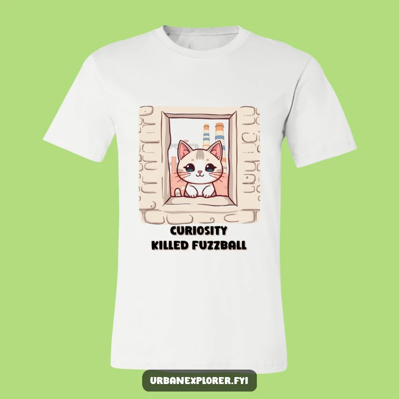 Funny Kawaii Cat Factory Peek T-Shirt - A Hilarious & Cute Statement Tee
