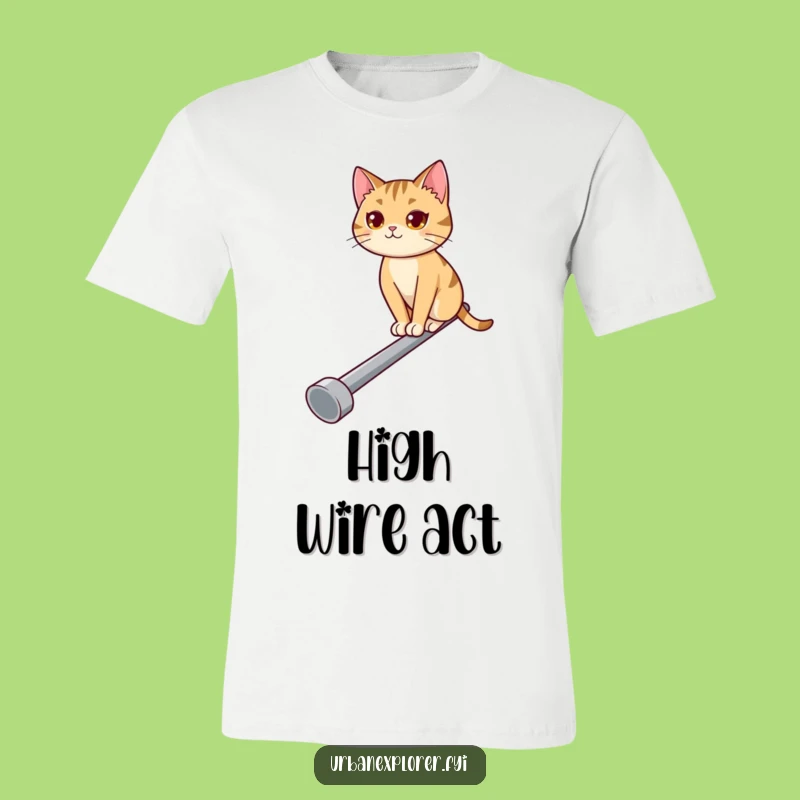 Funny Cat Balancing T-Shirt: A Determined Feline's Funny Statement Tee Gift