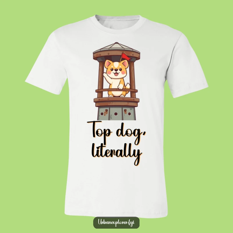 Funny Kawaii Dog T-Shirt - Hilarious Flag Planting Victory Tee