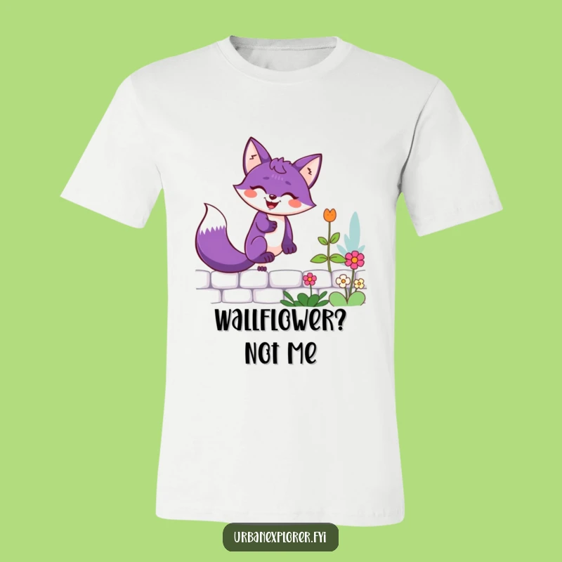 Funny Purple Fox Wall Climb T-Shirt: A Hilarious Tee for Mischief Makers!