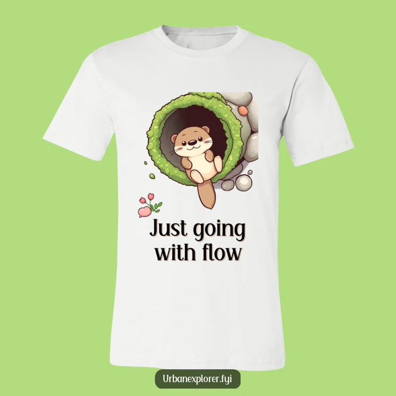 Funny Otter Drainpipe T-Shirt: Playful Animal Graphic Tee Perfect Gift