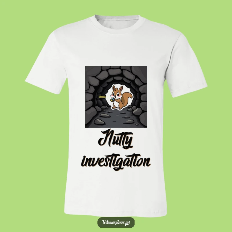 Funny Squirrel Flashlight T-Shirt - Humorous Dark Tunnel Tee