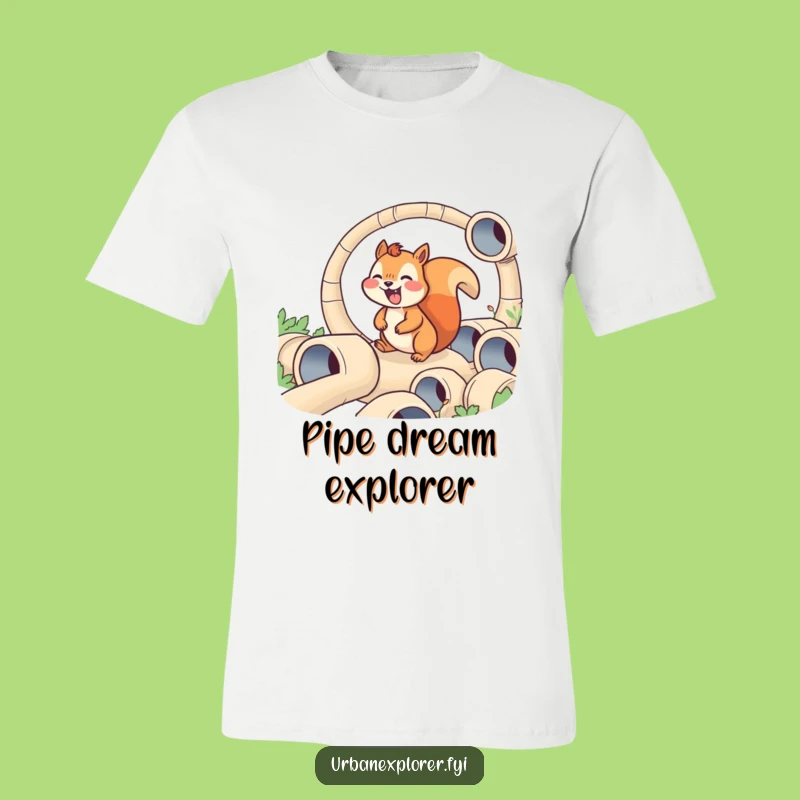 Funny Squirrel Maze T-Shirt - Joyful Pipe Adventure Tee