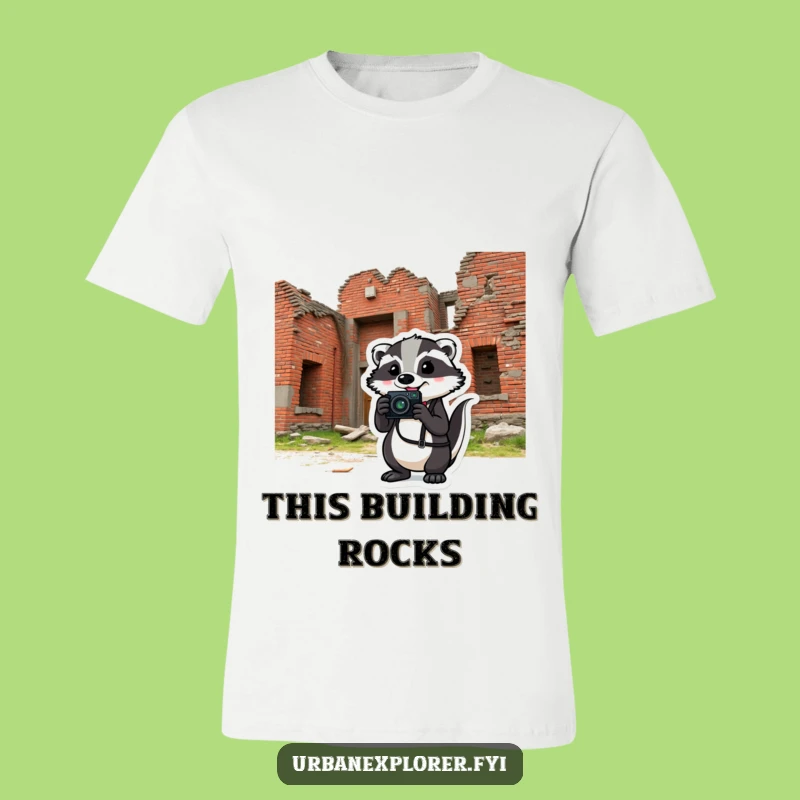 Funny Badger Camera T-Shirt - Humorous Urban Photographer Tee