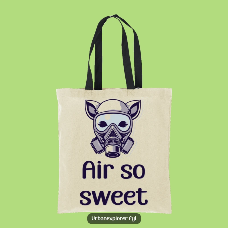 Funny Animal Ears Gas Mask Tote Bag: Chic Cartoon Carryall for Essentials