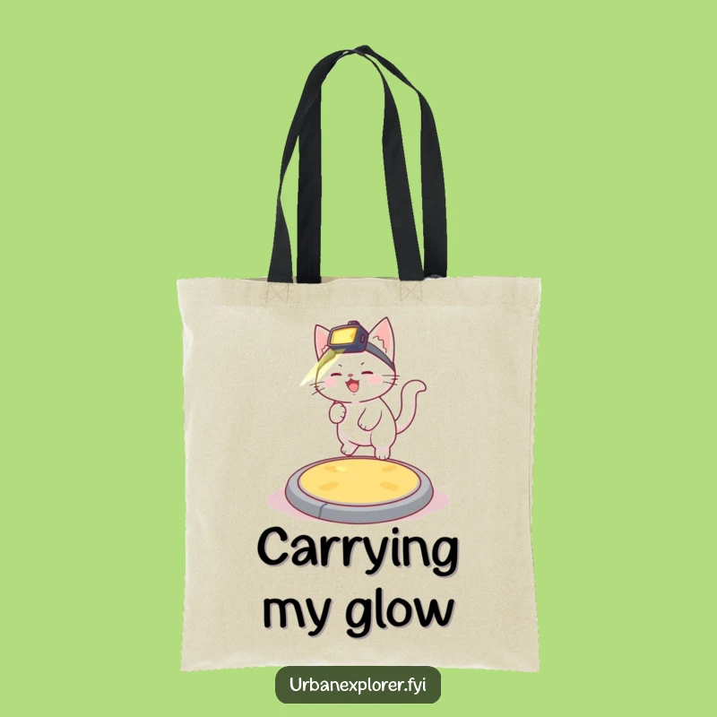 Funny Kitten Manhole Cover Tote Bag: Carry Your Laughs Everywhere!