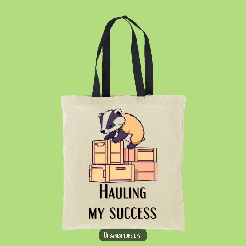 Funny Badger Climb Tote Bag: Chic Carry-All for Ambitious Journeys
