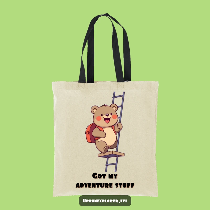 Funny Bear Fire Escape Tote Bag - Hilarious Adventure Carry-All