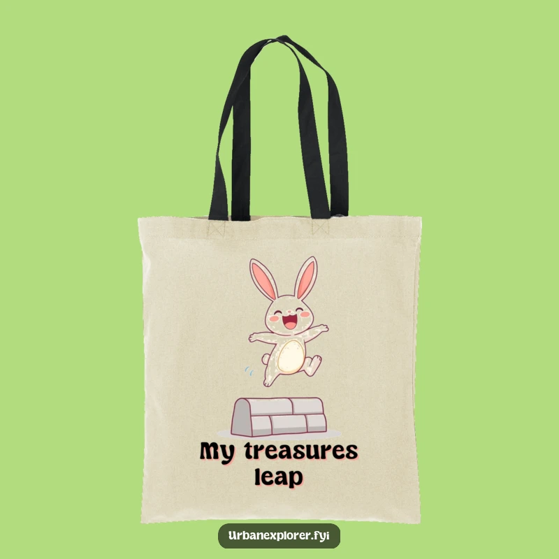 Funny Bunny Leap Tote Bag: Carry Your Joyful Spirit Gift Idea