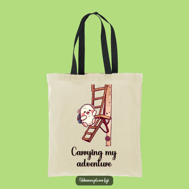 Funny Creature Fire Escape Tote Bag - Whimsical Carry-All, Stylish & Fun, Perfect Funny Gift