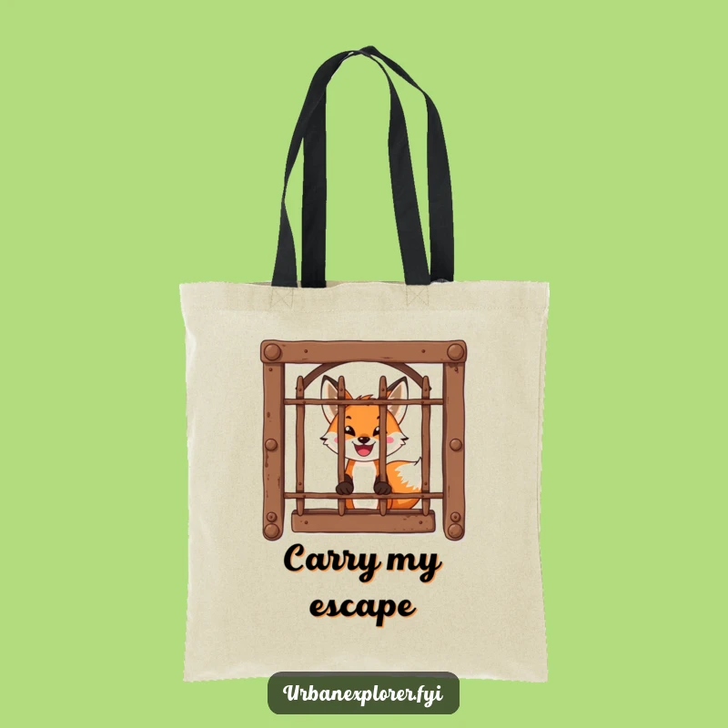 Funny Fox Window Tote Bag: Brave Explorer's Carry-All, Practical Funny Gift!