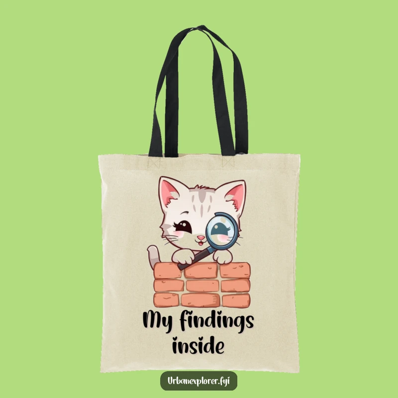 Funny Kitten Magnifying Glass Tote Bag: Carry Your Clues in Style Gift