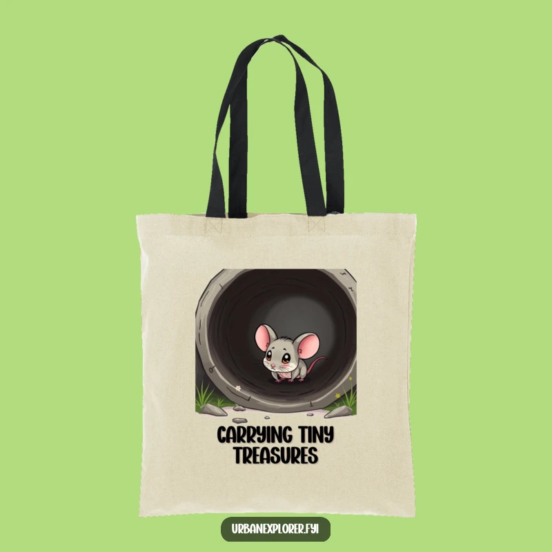 Funny Mouse Tote Bag: Carry Your Finds with Curious Critter Charm