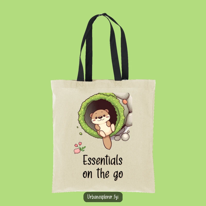 Funny Otter Drainpipe Tote Bag: Carry Your Fun in Style Gift Idea