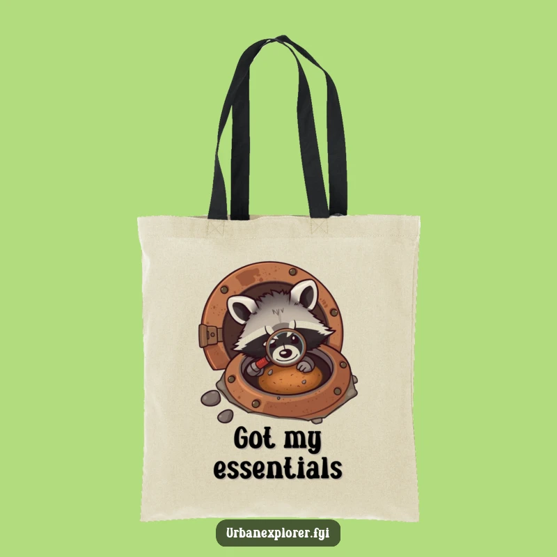 Funny Kawaii Raccoon Investigator Tote Bag - Cute Mystery Carry-All