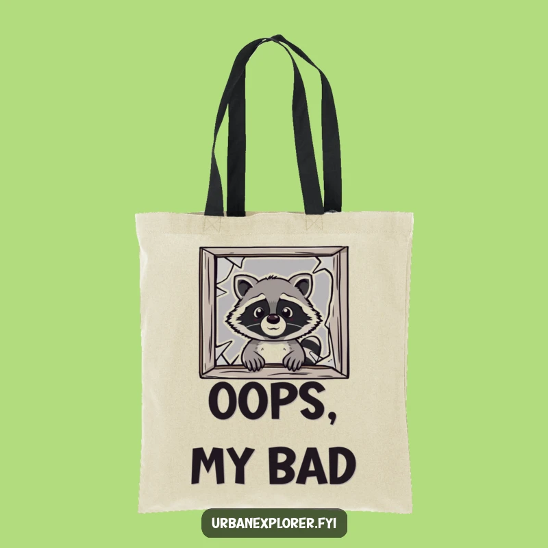 Funny Raccoon Window Snooper Tote Bag: Stylish Cartoon Carryall for Essentials
