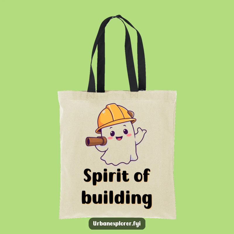 Funny Ghost Hard Hat Tote Bag: Stylish Cartoon Carryall for Explorers