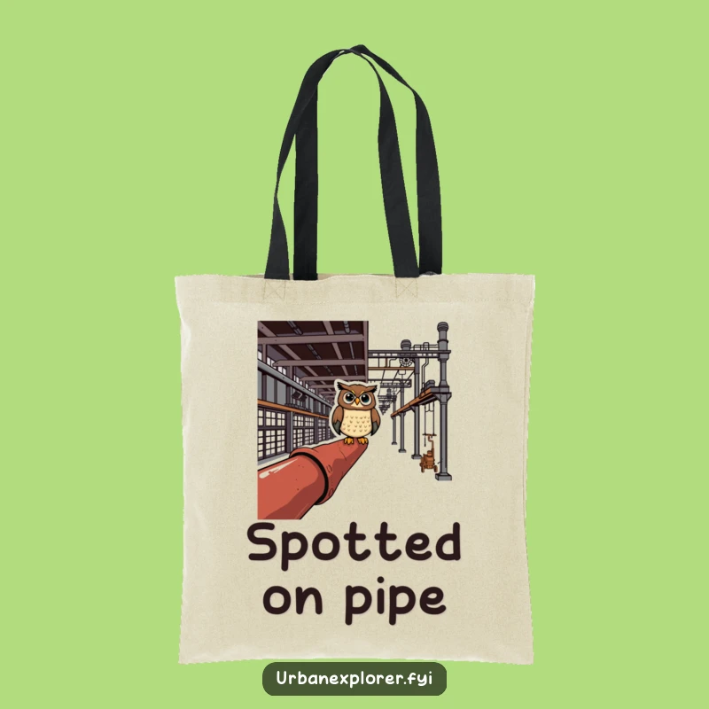 Funny Owl Industrial Tote Bag - Quirky Observer's Shopping Companion