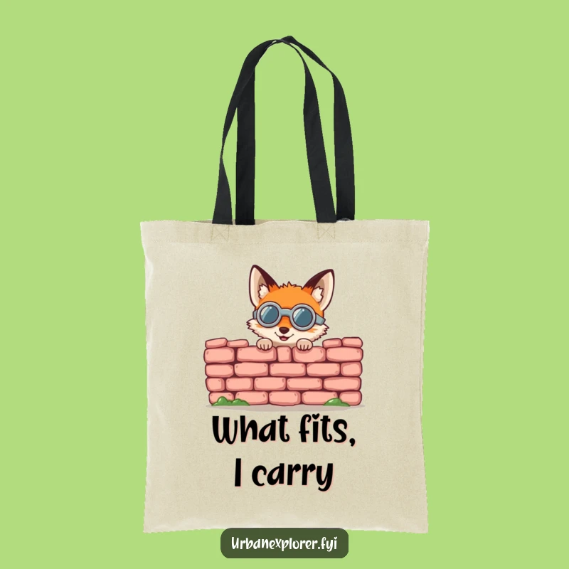 Funny Fox Goggles Tote Bag: Gleeful Peeking Companion for Errands
